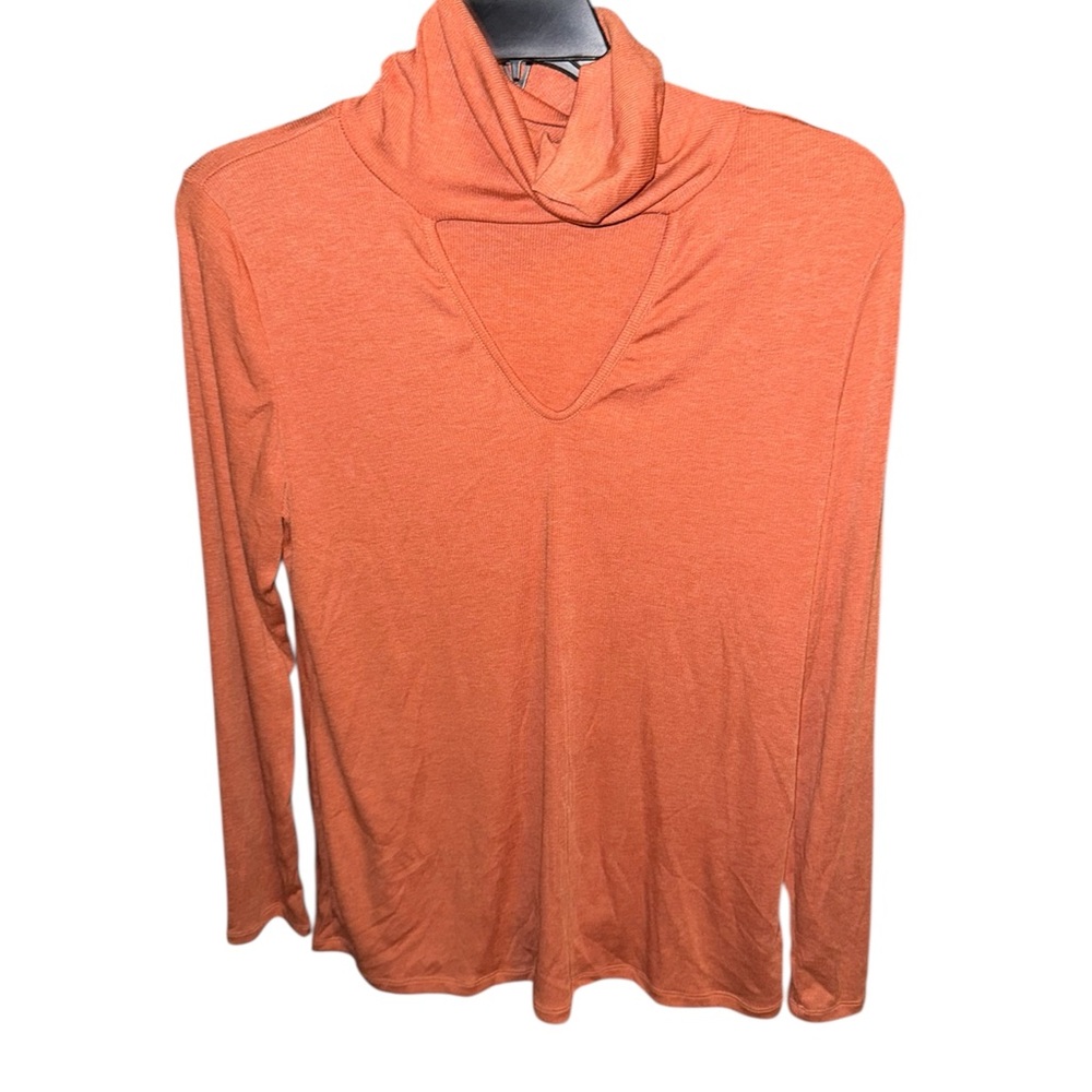 Orange Cowl Peak a Boo Neck Women's Top